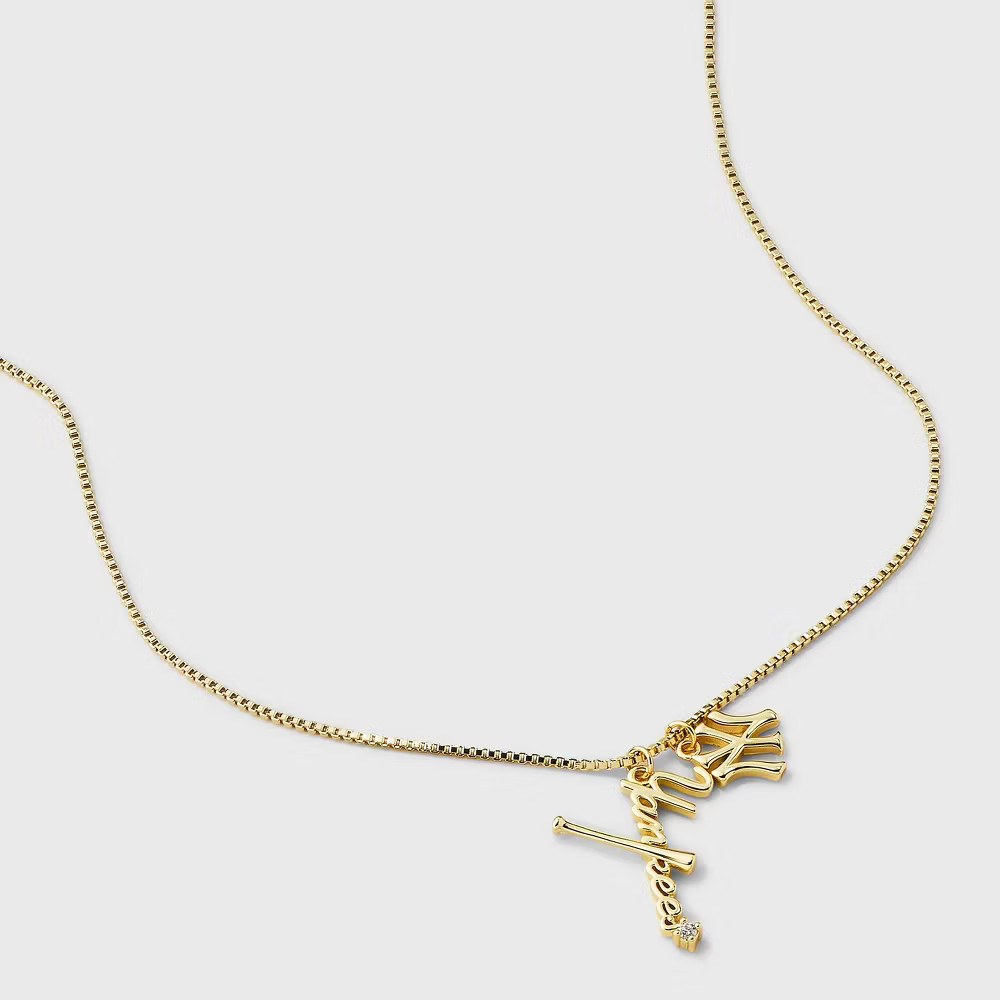 Bijoux Sport by Luv Aj MLB Gold Cubic Zirconia Charm Necklace –