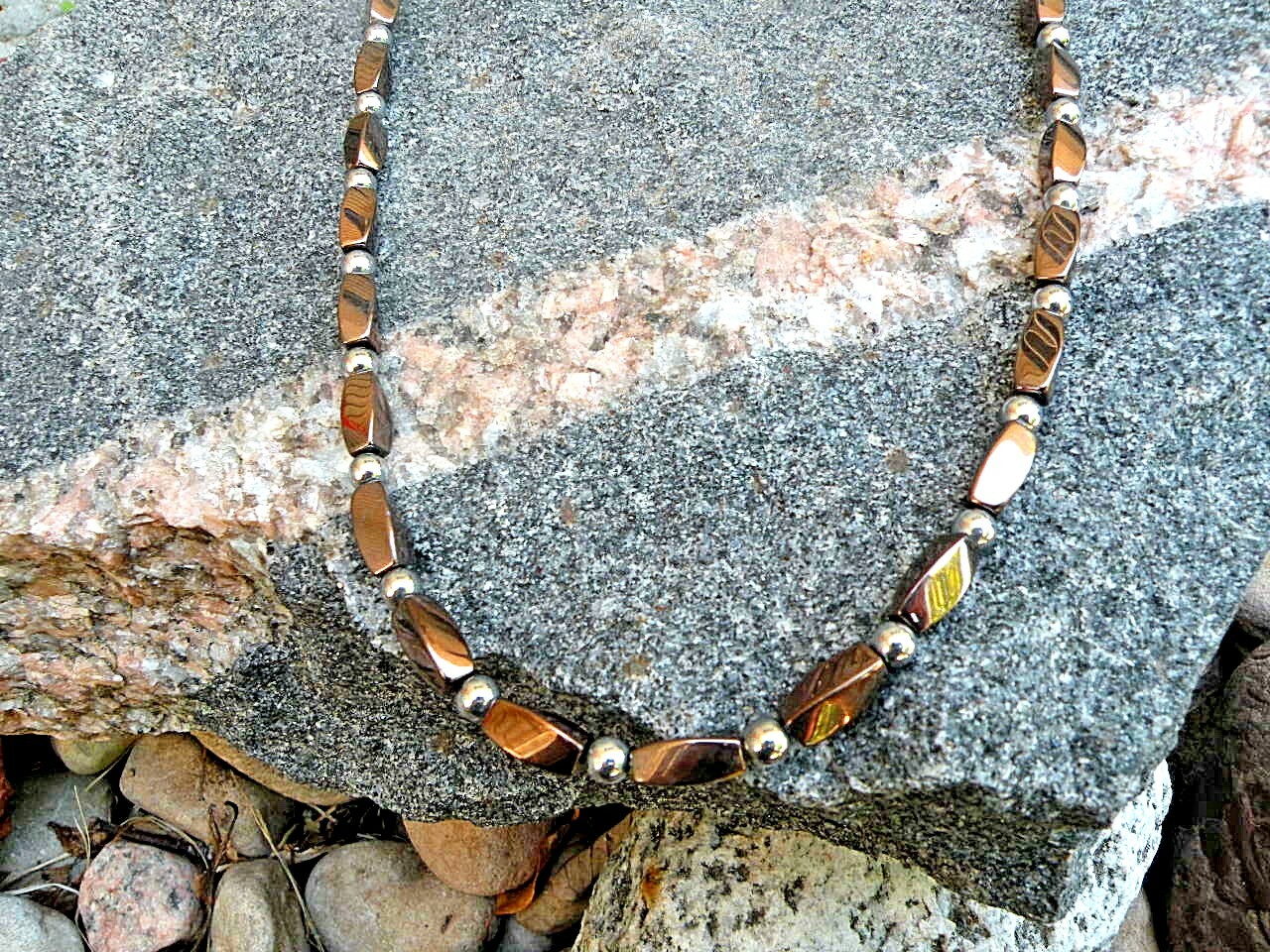 Men’s Women’s 100% Magnetic Hematite Anklet Necklace Bracelet Copper N Silver