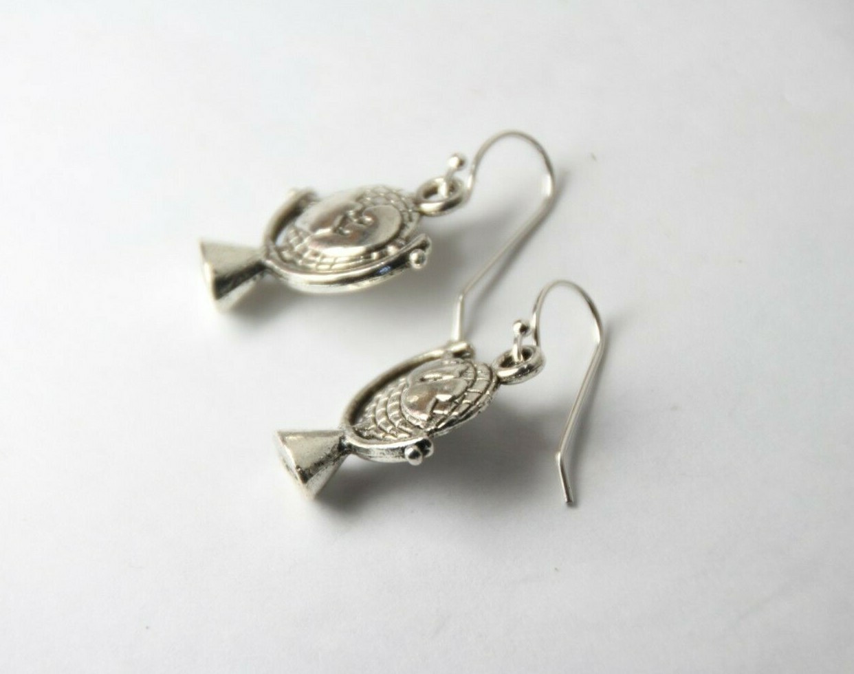 Globe Charm Earrings 925 sterling silver hooks pewter Charms Planet Earth Travel
