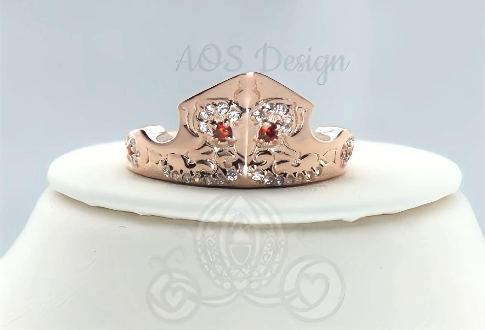 Aurora Sleeping Beauty Ring Rose Gold Tiara Princess Disney Crown Maleficent
