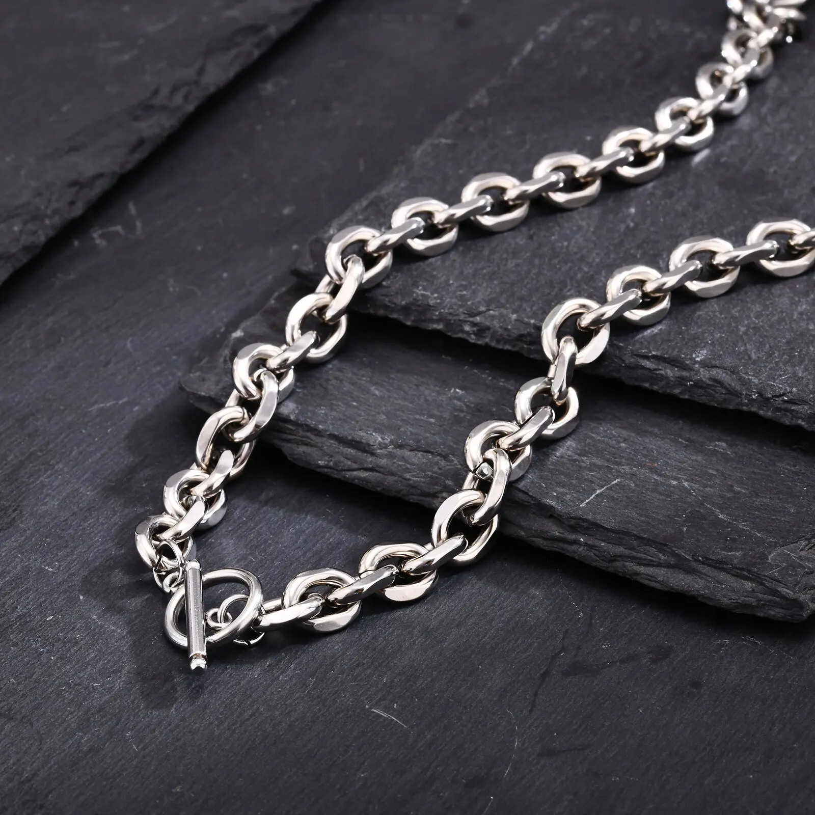 Vnox 9mm Chunky Chain Necklace for Men Women, Thick Rolo Link Chain Collar, Togg