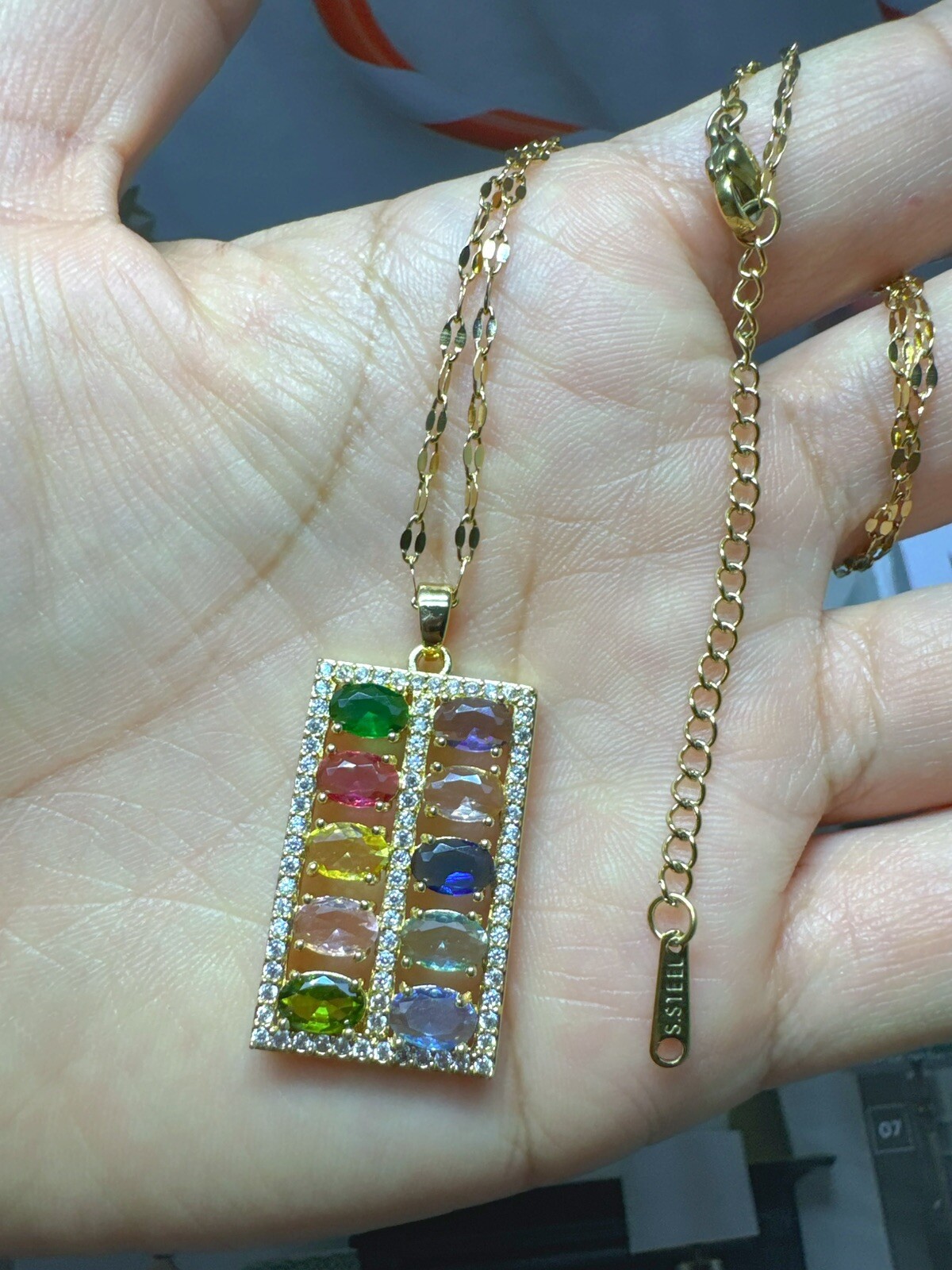 Elegant Stainless Steel colorful Abacus Necklace Portable for Casual&Formal Wear