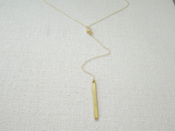 Rhinestone Lariat Necklace Choker Y Bar Drop Dainty Slider Gold Silver Gorgeous