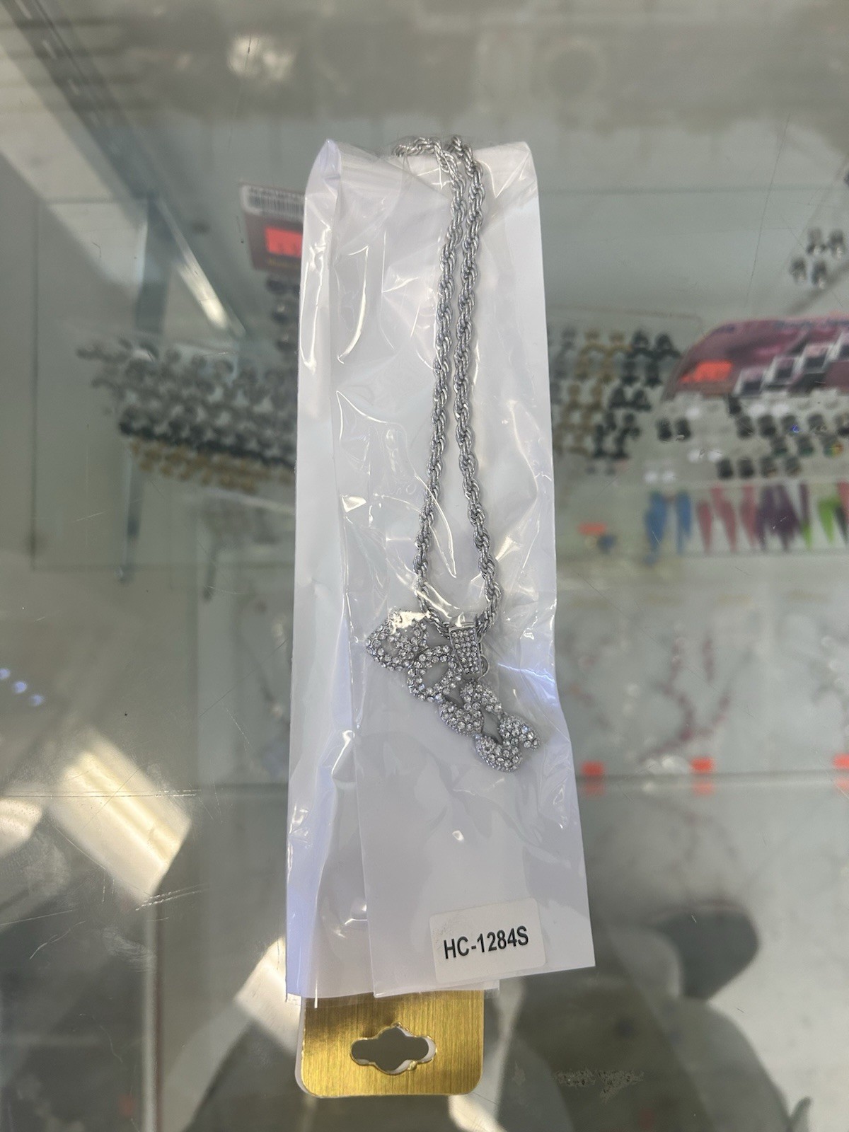 Silver Tone Iced Out BOSS Pendant Necklace Rope Chain Hip Hop Jewelry NEW