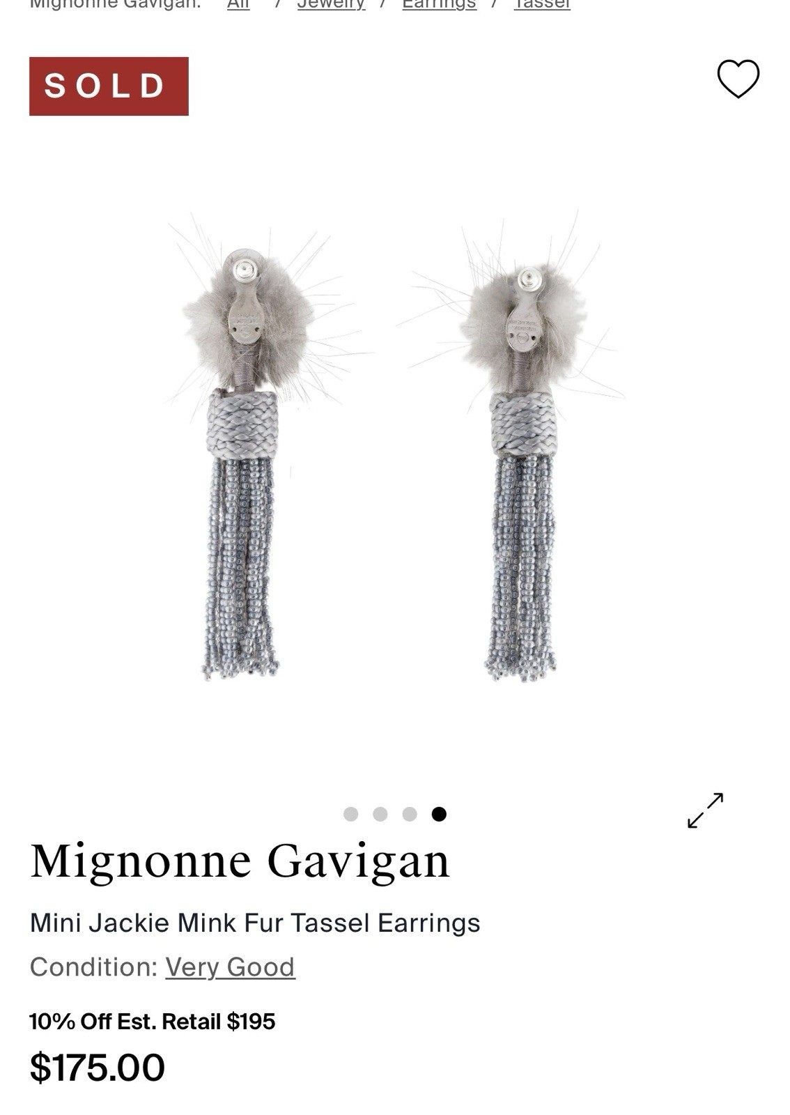 Mignonne Gavigan Statement earrings “Jackie” FUR Pom-Pom Pierced Earrings