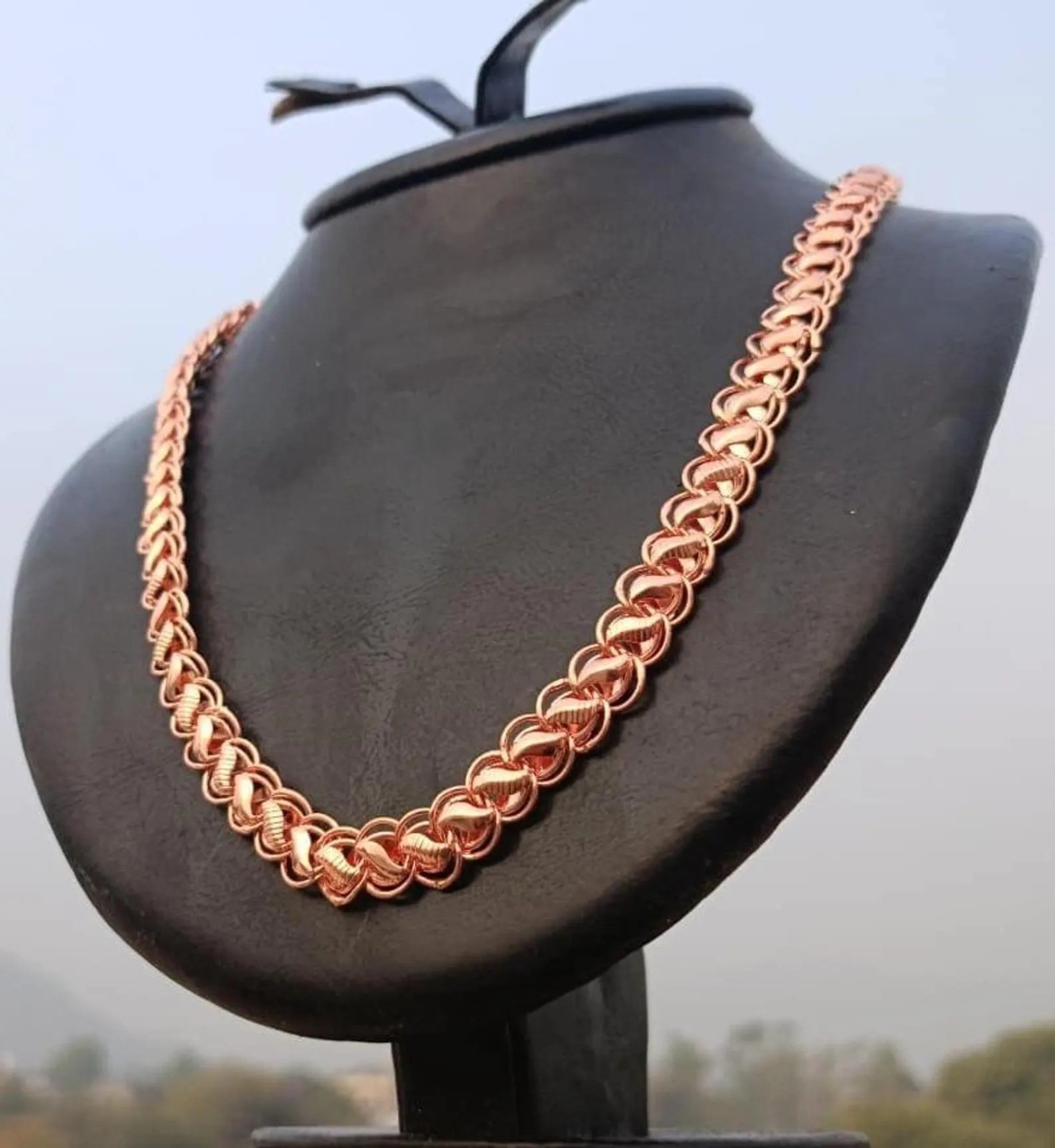 Pure Copper Chain Necklace for Men Women | Handmade Heavy Link Statement Jewelry