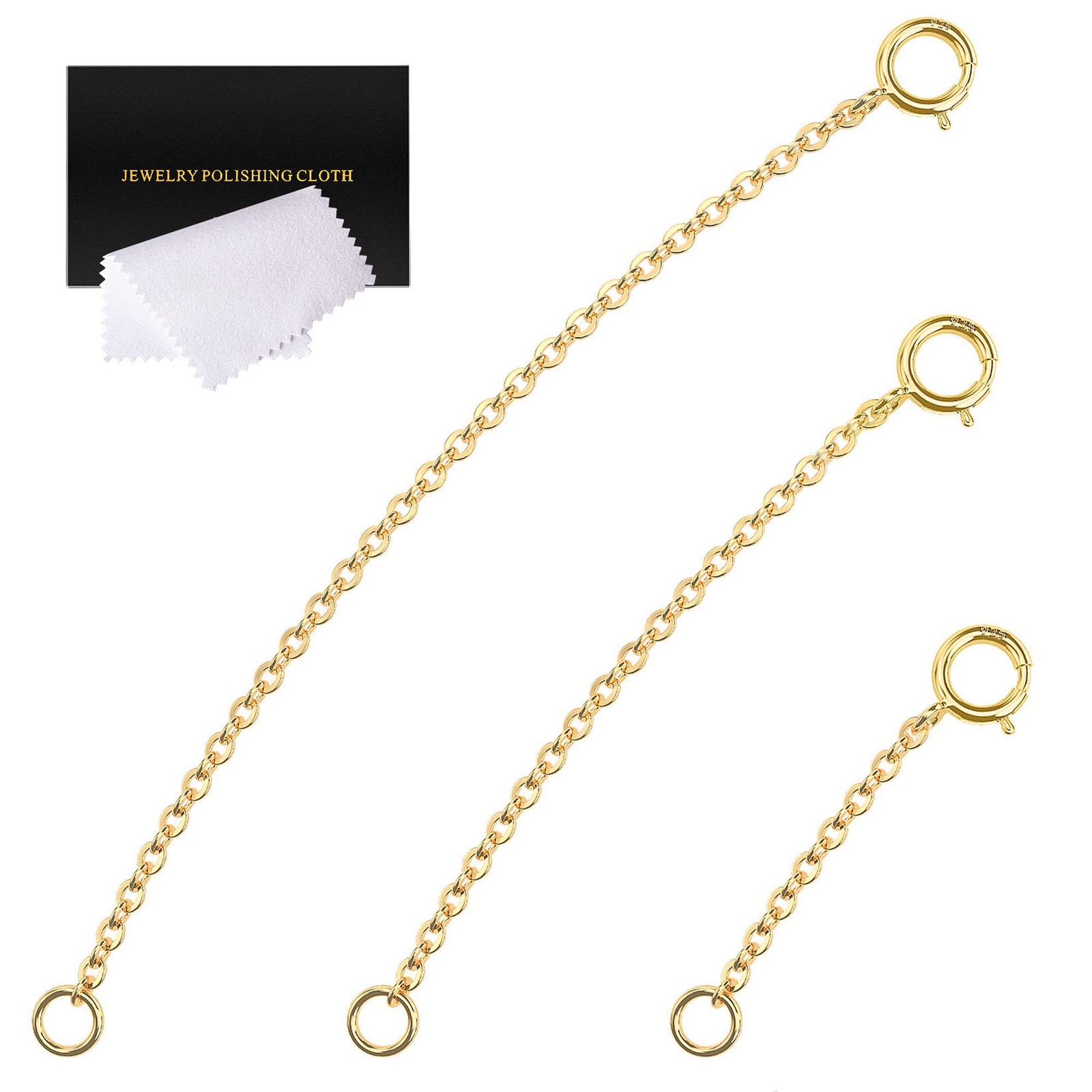 Gold Necklace Extenders,14K Gold Chain Extenders with Lobster Clasp, Durable Pla