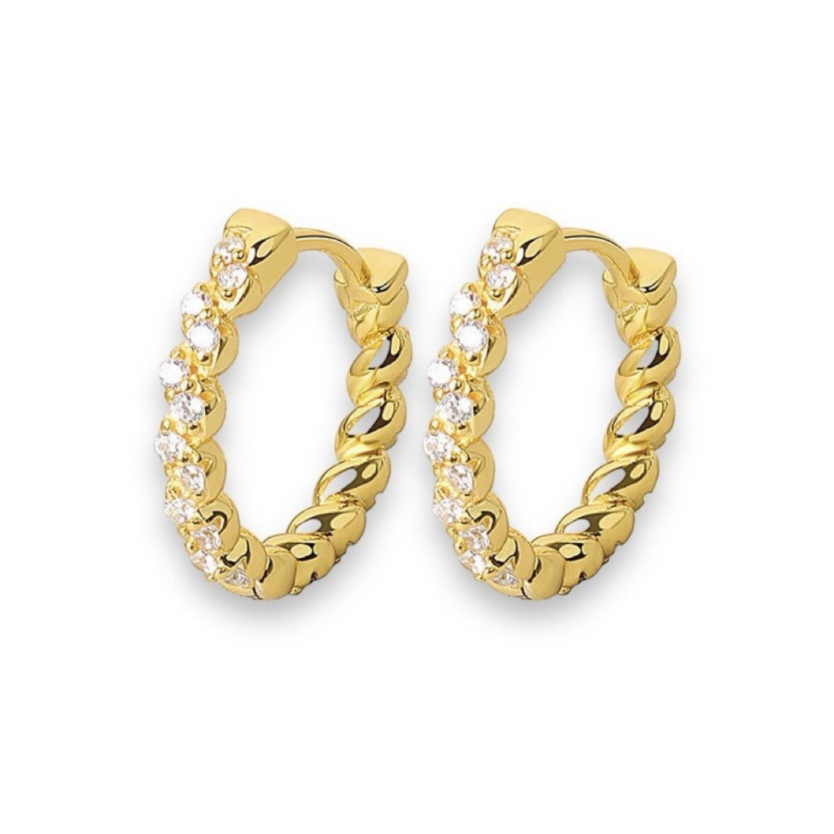 14mm Small Gold Hoop Earrings for Women Personality Fashion Simple Style