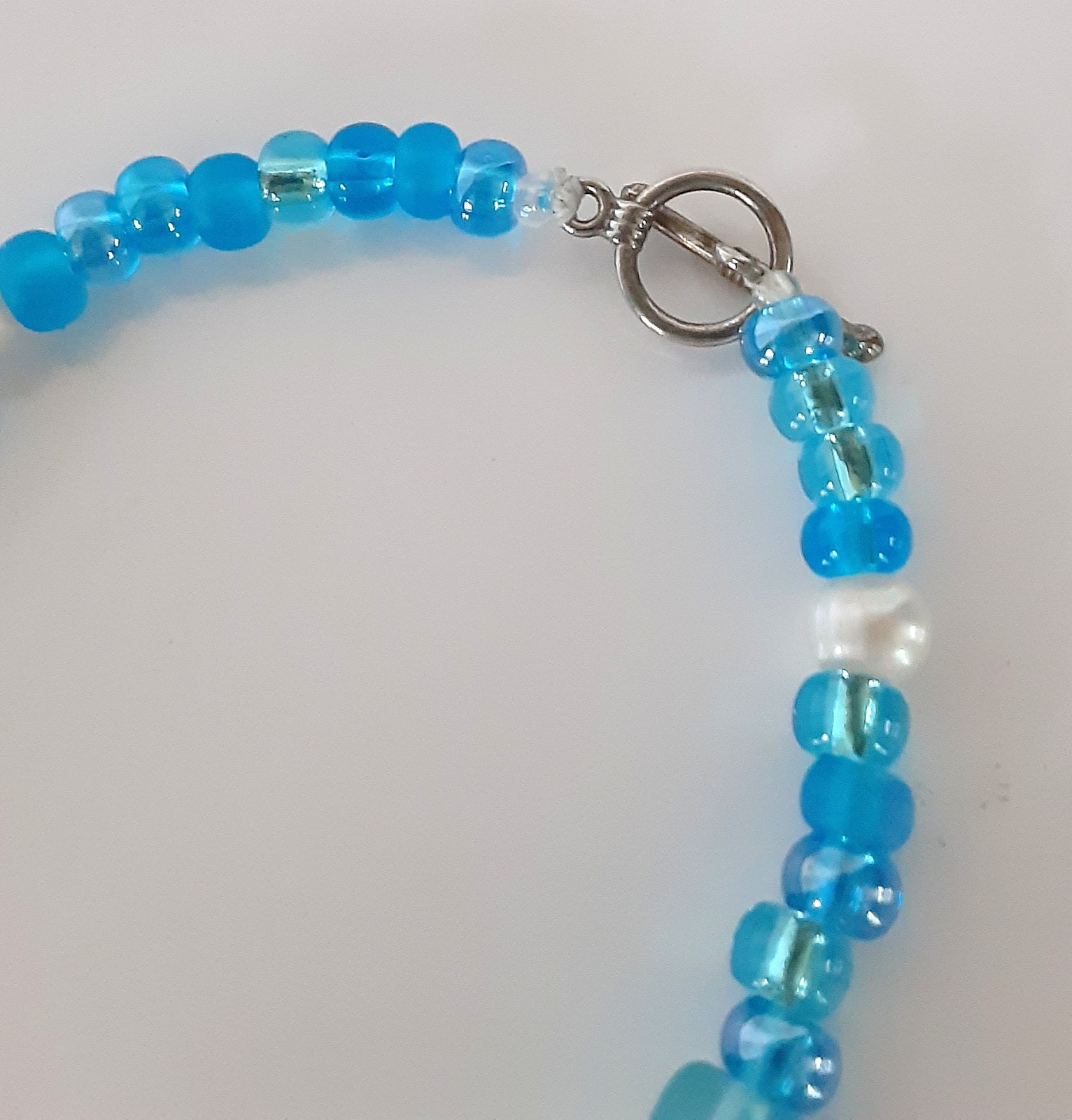 Handmade Sister Friends Sea Glass Nautical Charm Beaded Ankle Bracelet Set (Two)