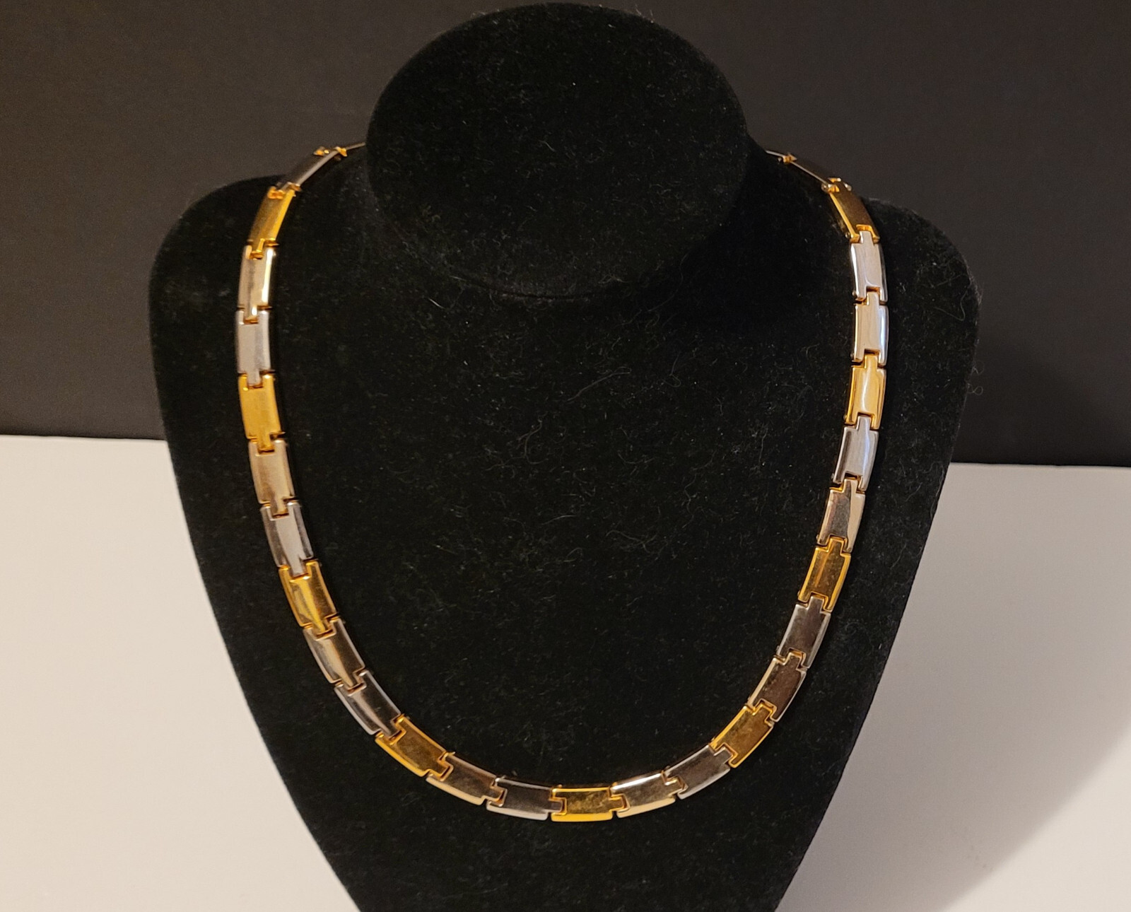 Gold Silver Two Tone Necklace 17″