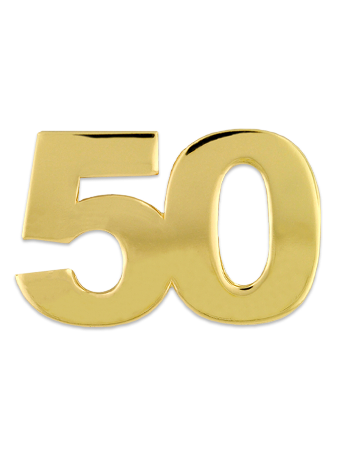 PinMart’s Number Fifty 50 Anniversary 50th Birthday Shiny Gold Lapel Pin
