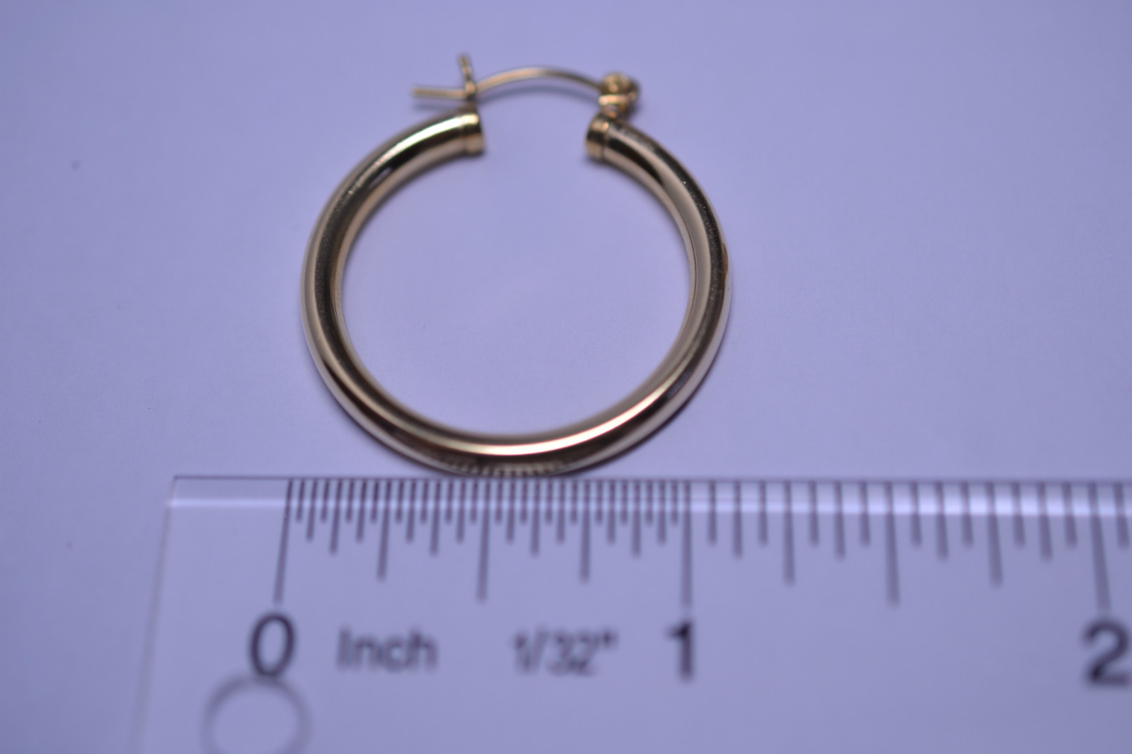 YELLOW GOLD-FILLED PIERCED HOOP EARRINGS – 1 1/8 INCHES IN DIAMETER