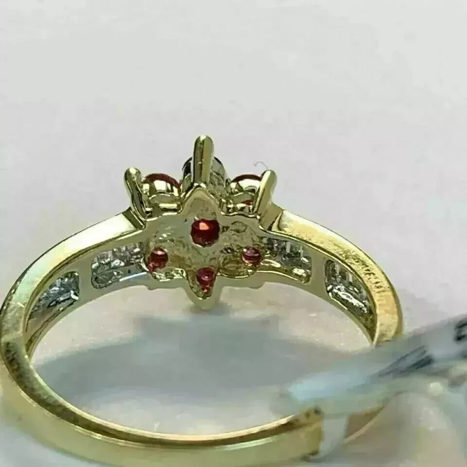 2.80 Ct Round Simulated Red Ruby 14k Yellow Gold Plated Women’s Engagement Ring