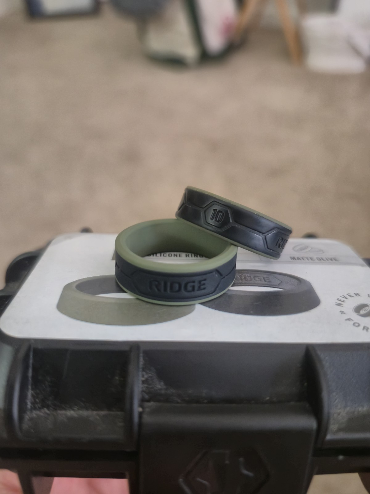 The Ridge Silicone Rings For Men Band For Men Beveled 10mm Durable Royal