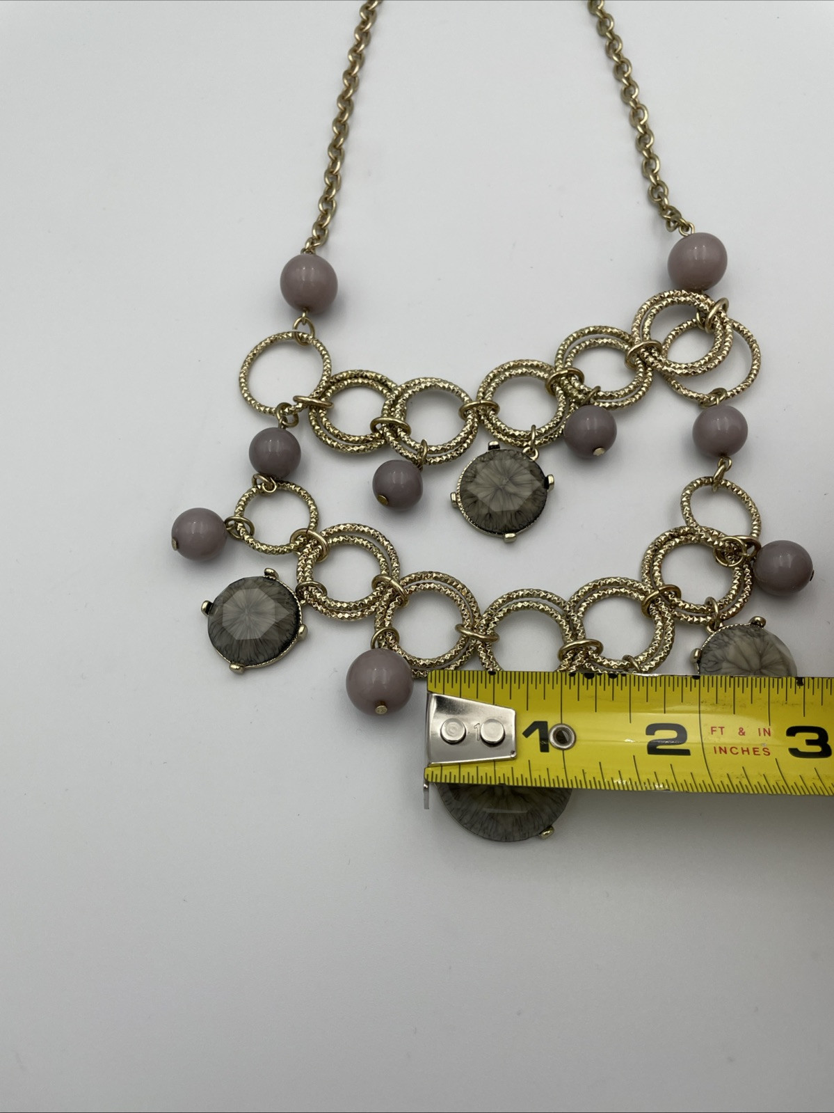 Vintage Unique Lavender Lucite, Facet statement Bib necklace
