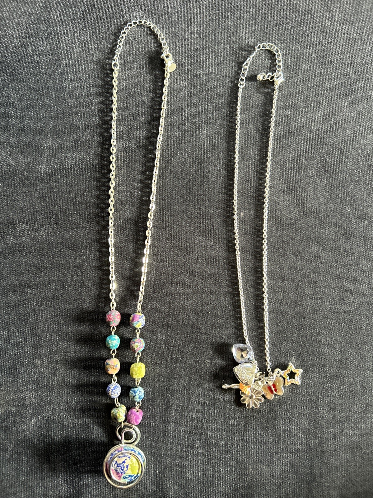 Vintage Viva Beads Silver Tone Handmade Necklace With An Extra Necklace