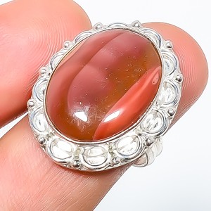 Natural Imperial Jasper – Guadalajara 925 Silver Plated Ring s.8.5 TR7508-478