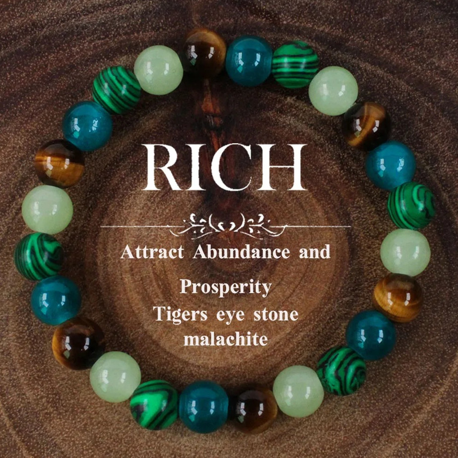1 pc Tiger Eye Stone Bracelet Bohemian Women Natural Beaded Bangle