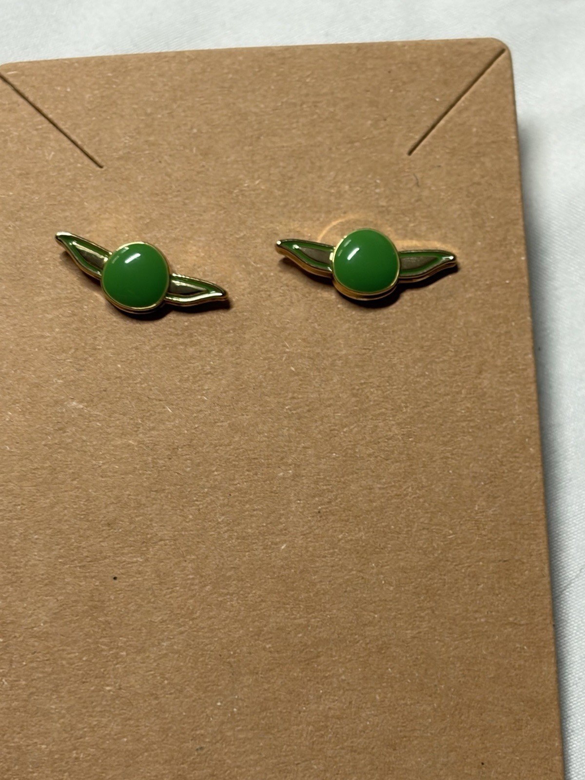 Disney Star Wars Grogu Baby Yoda Green Enamel Stud Earrings LFL Licensed Pair