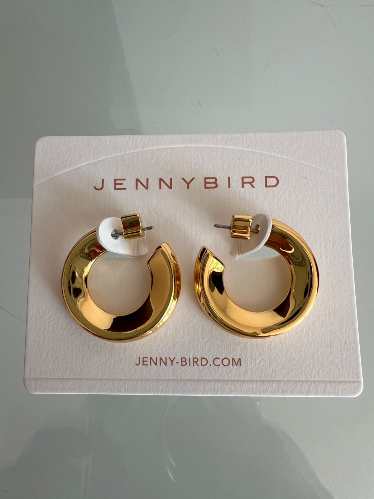 JENNY BIRD 14K Gold Dipped Hidden Heart Hoop Earrings