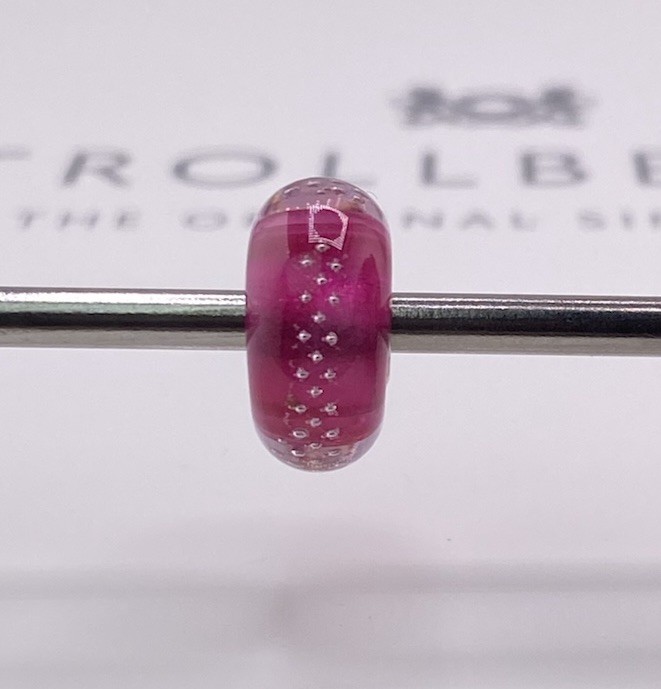 Trollbeads Silver Trace Pink Glass Bead