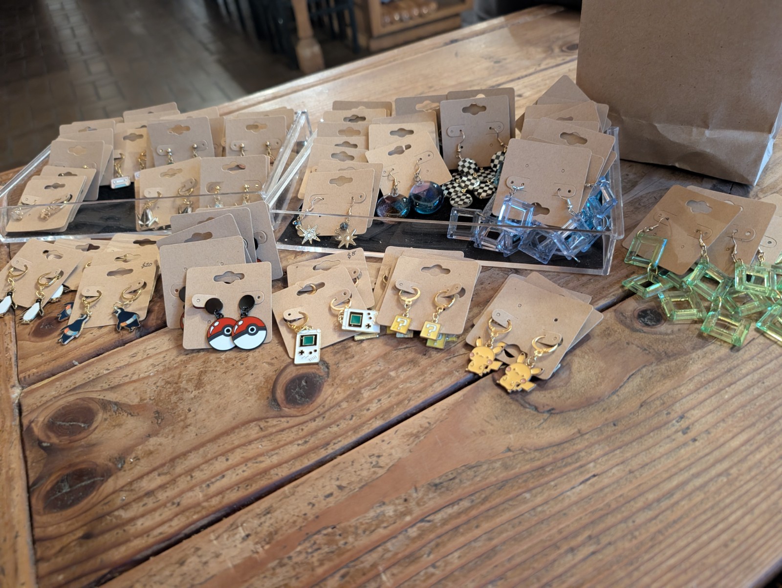 80 Handmade Earrings – Boutique, Geometric & Gaming Styles – Reseller Lot