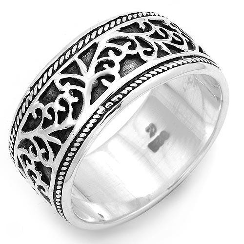 925 S. Silver & Black Enamel Gender-Neutral Ring Size 10 Creatively Designed NEW