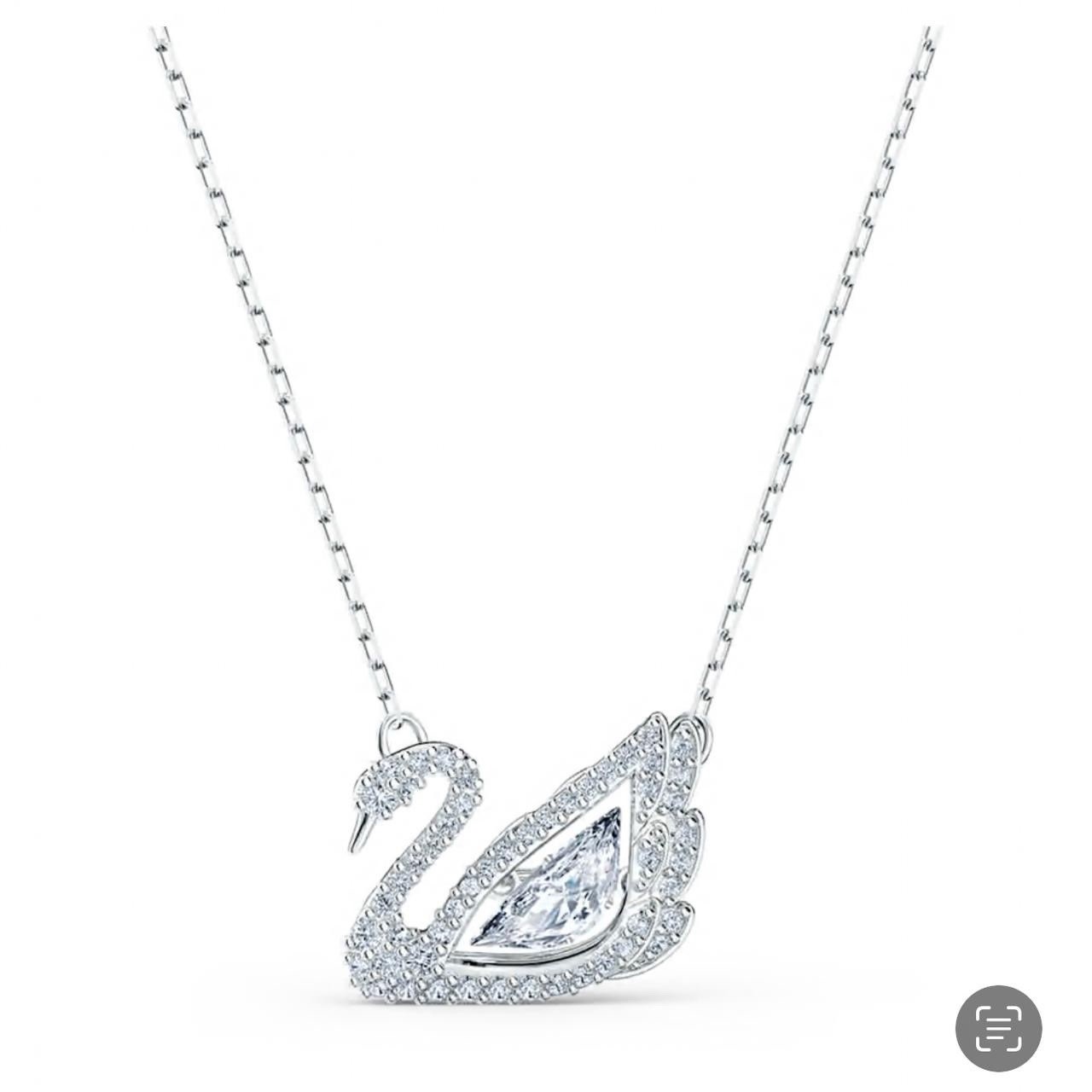 swarovski necklace dancing swan silver