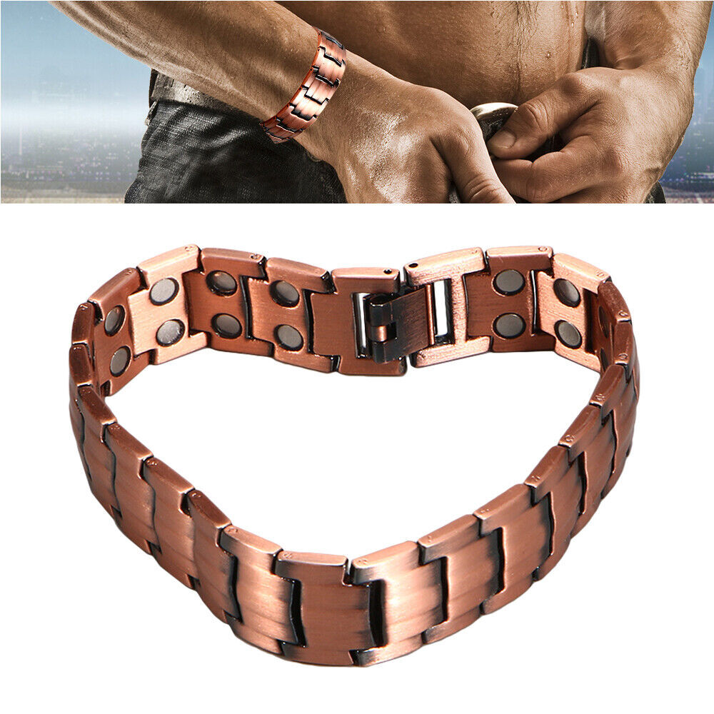 Copper Magnetic Bracelet Arthritis Pain Energy MEN WOMEN ADJUSTABLE CUFF NEW US