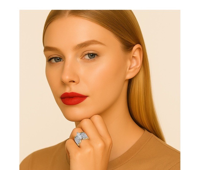 Palm Beach Jewelry Marquise Cut CZ Pave Gold Plated Cocktail Ring Wide Band 7