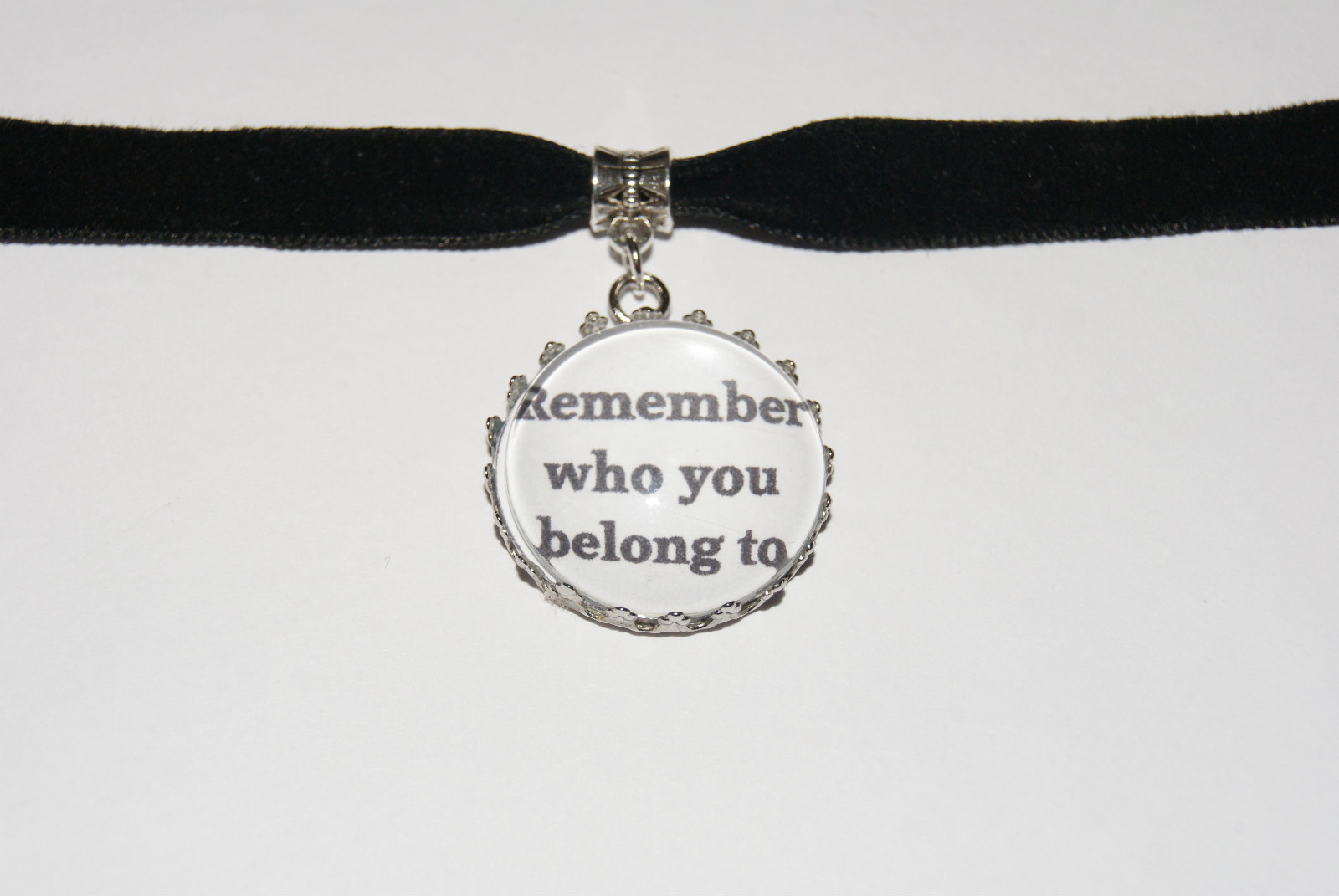 Remember Master Sub Black Velvet Choker Necklace Jewellery Fetish Bondage Collar