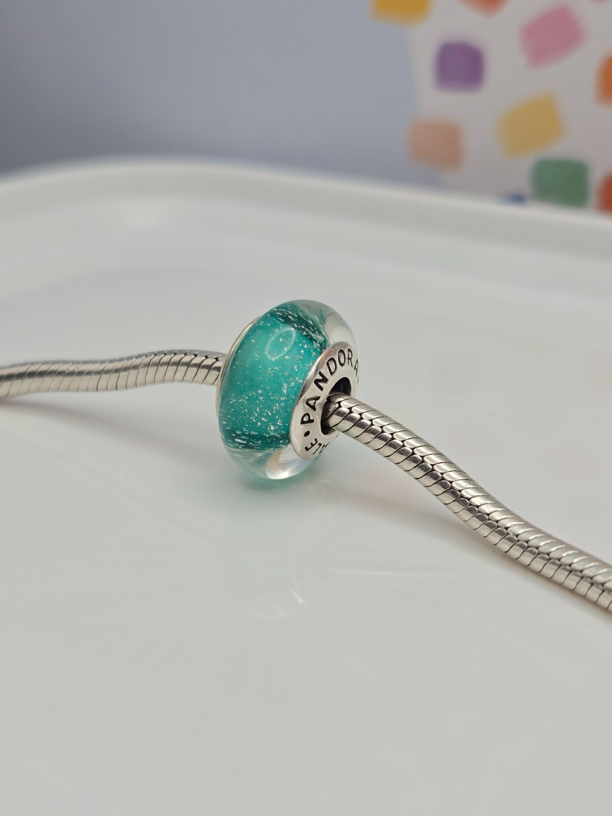 Authentic Pandora Disney Ariel’s Silver Signature Color Murano glass Charm