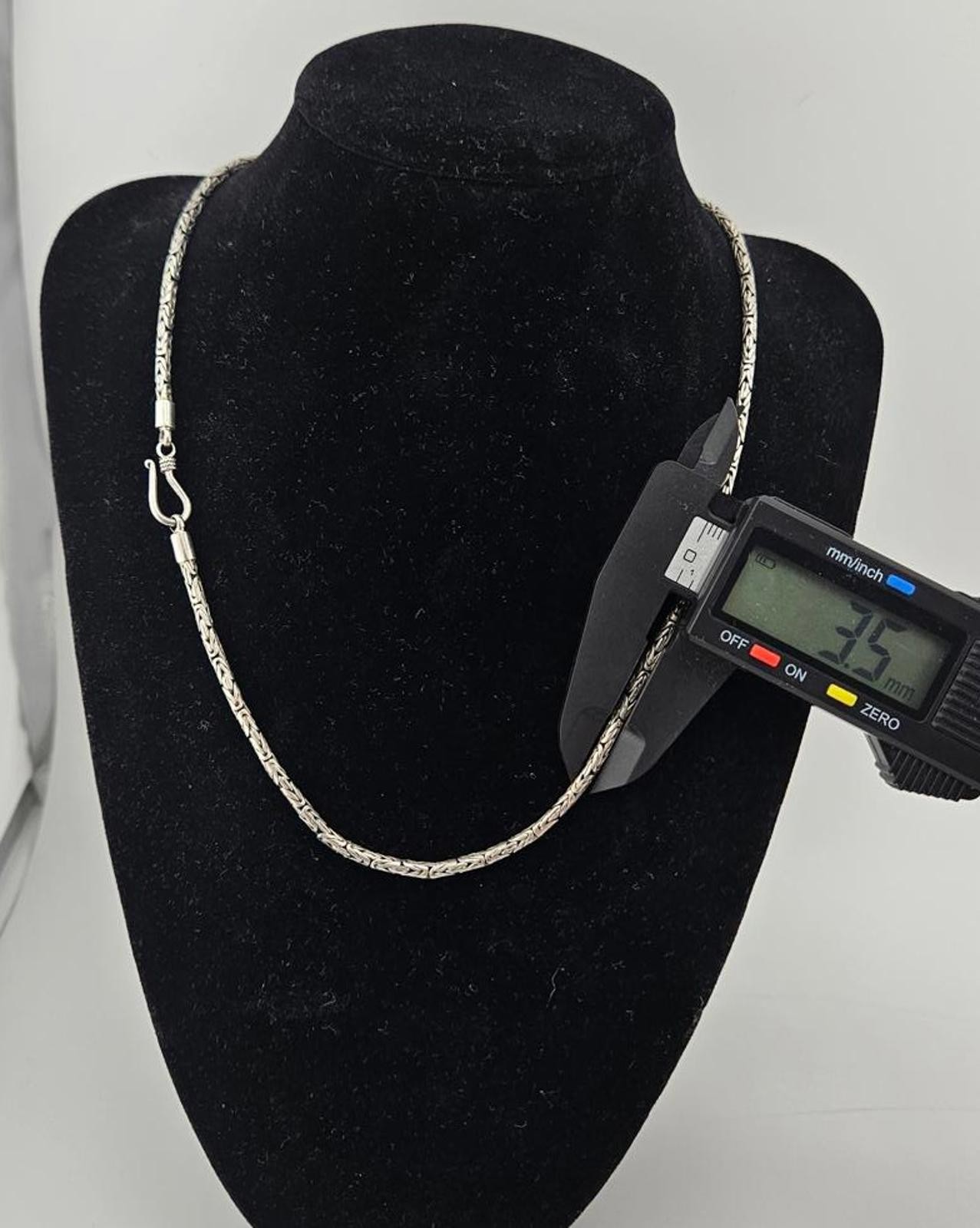 17.5in Sterling Silver Byzantine Bali Necklace Chain