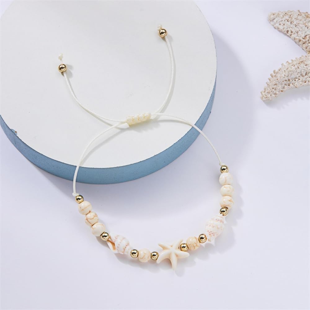 Handcrafted Starfish and Seashell Bracelet – Perfect Beach Accessory for Summer