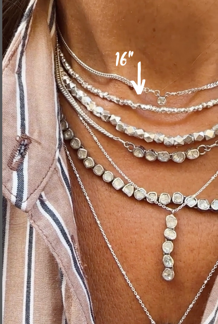 Shimmering Silver Collar Necklace 16″ | Roost × Robindira Unsworth Sterling