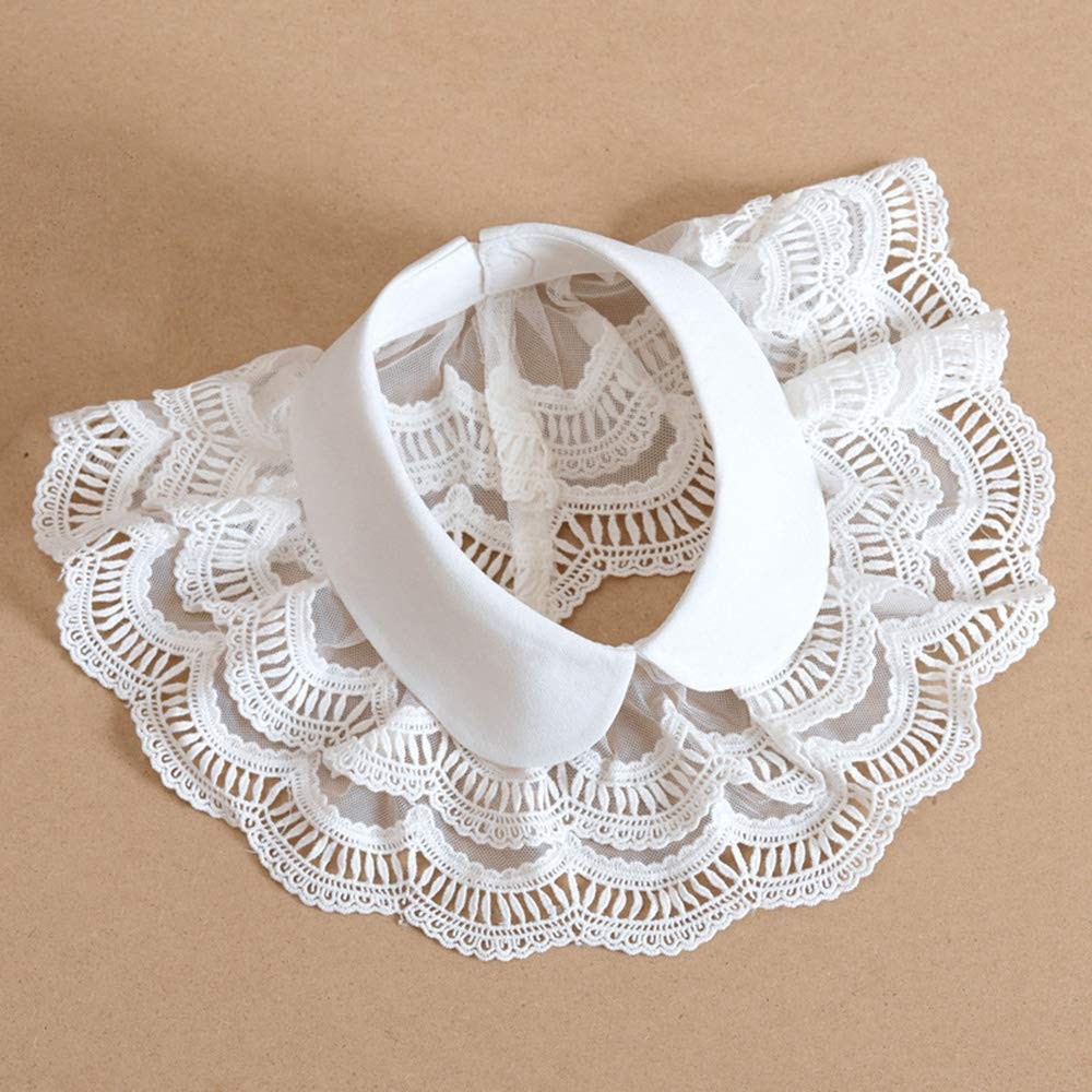 Layered Lace Detachable Half Shirt Blouse Faux Collar Neck Ruff Neck Collar F…