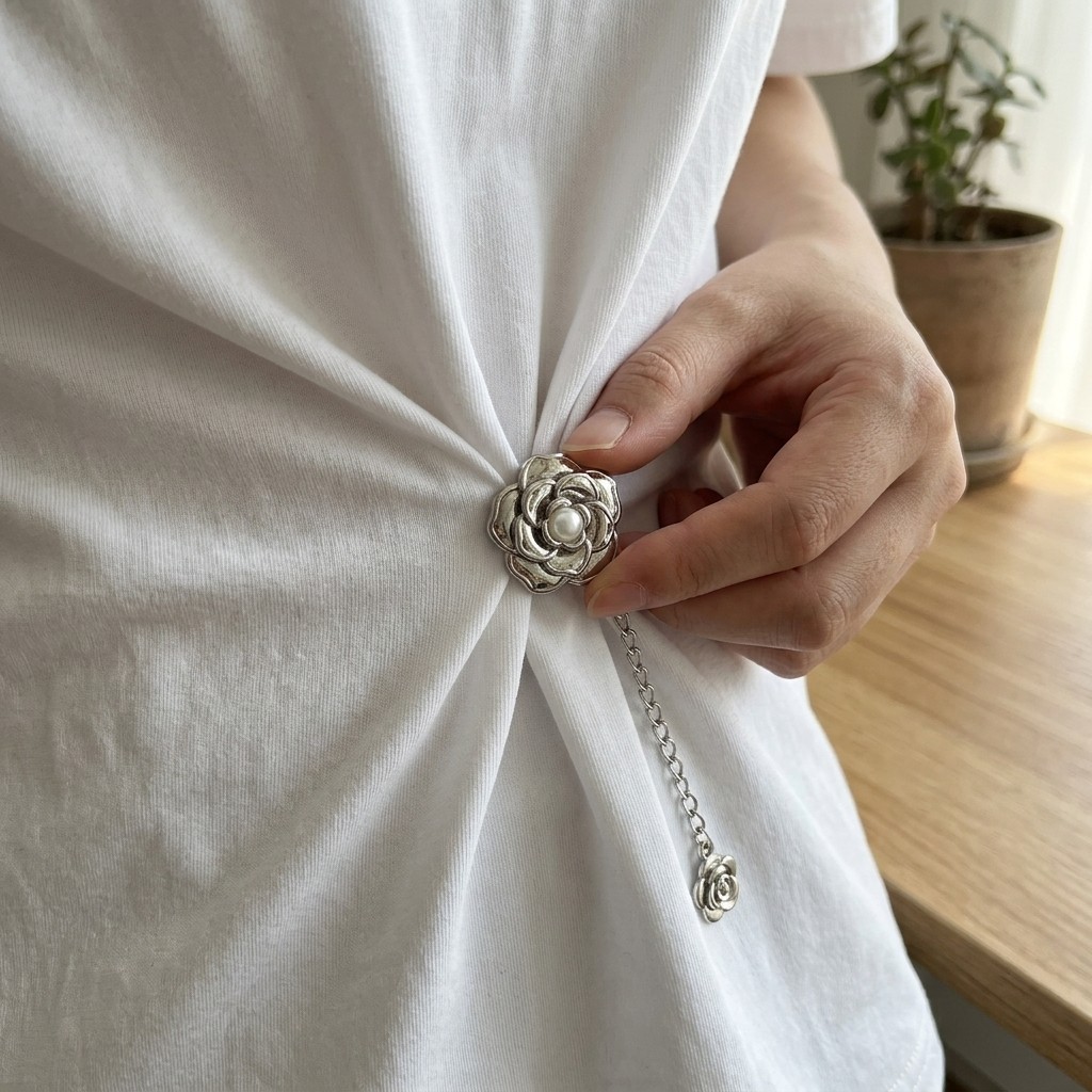 2Pcs Alloy Magnetic Chain Clasps Cuff Pant Hem Waist Cinch Fasteners