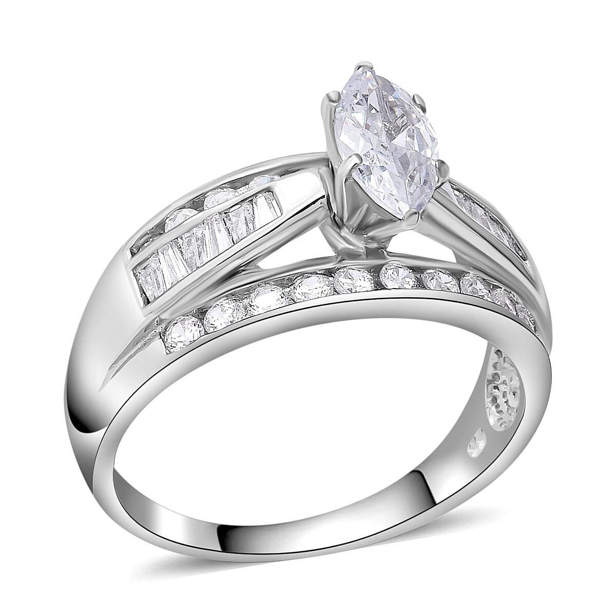 Cubic Zirconia Ring in Sterling Silver Size 6.0