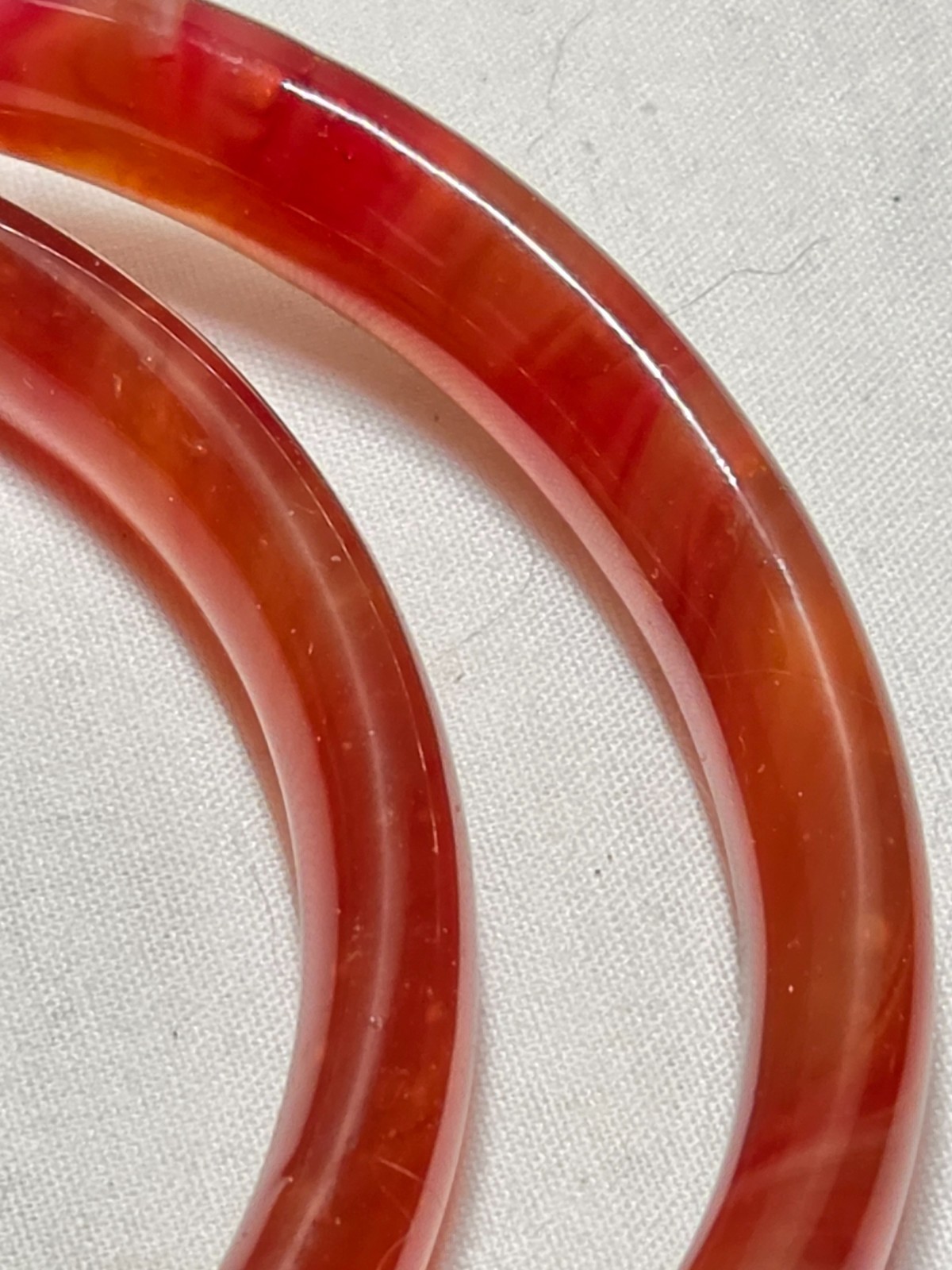 2 Caramel Colored Glass Bracelets