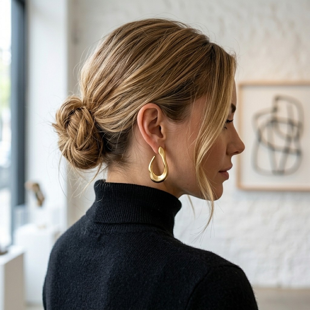 Minimalist Gold Tone Hollow Irregular Water Drop Stud Earrings Women Jewelry
