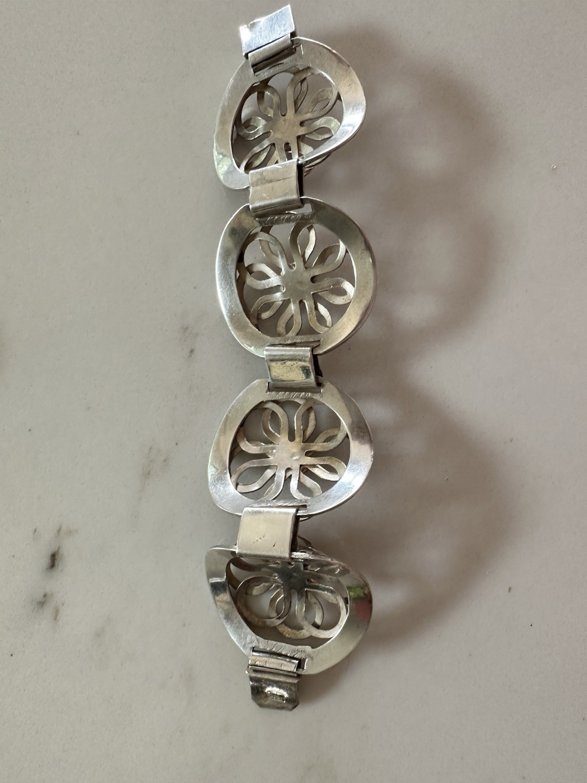 Silver Bracelet Purple Lilac Stones Mexican Silver