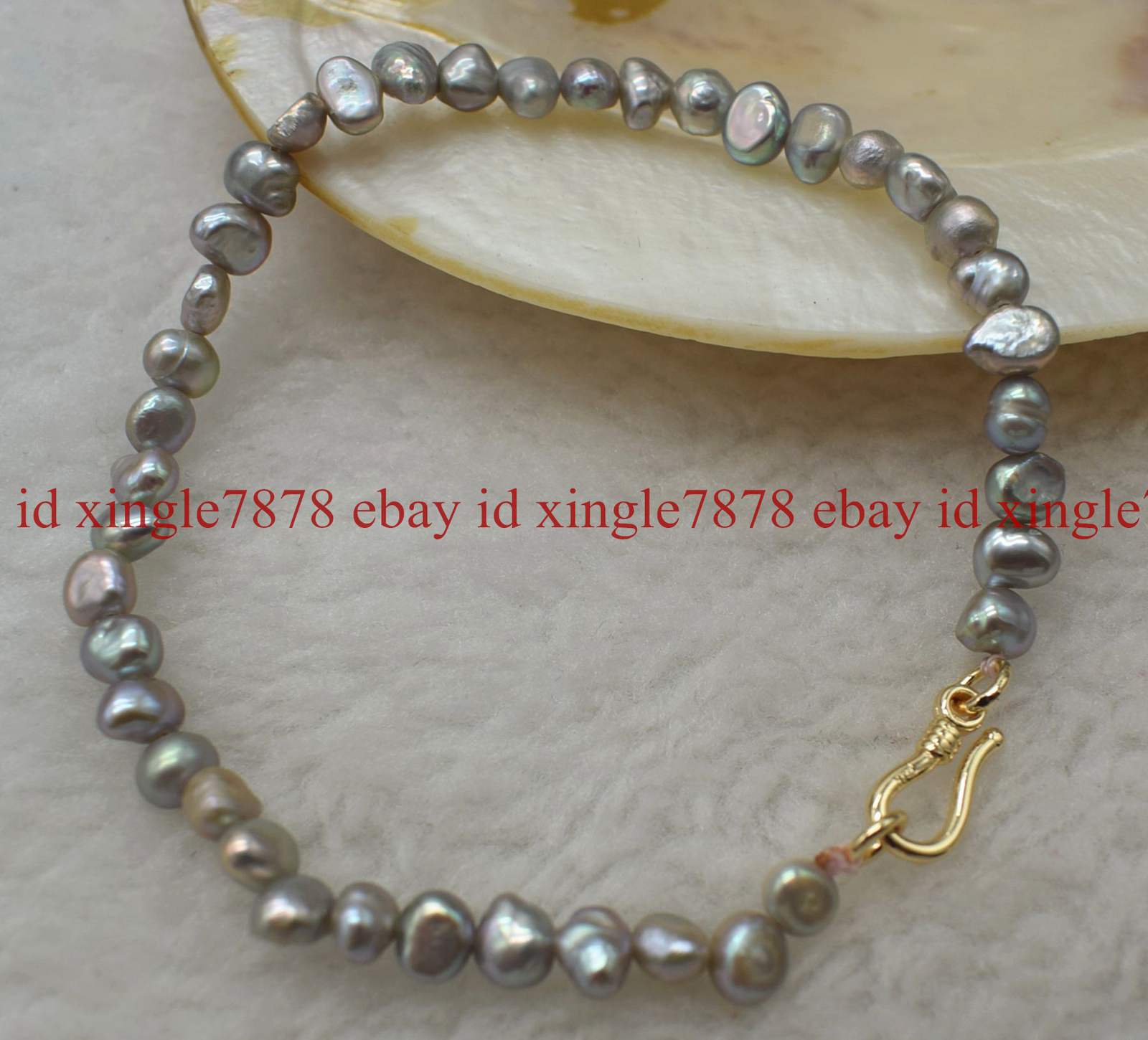 Natural 4-5mm Multicolor Freshwater Baroque Pearl Bracelet 7.5″