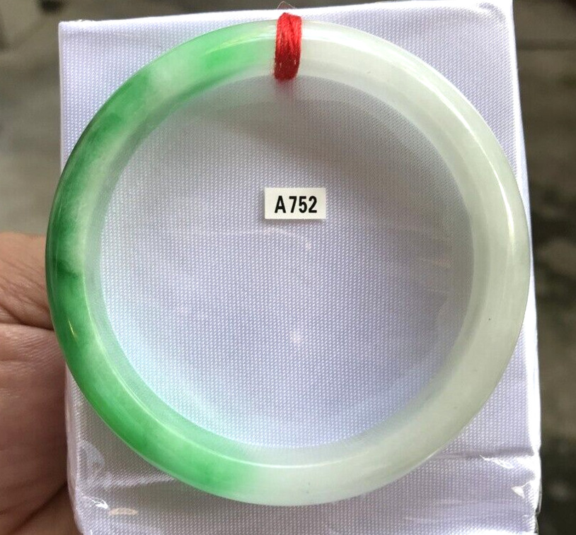 60mm Natural Green Jadeite Jade Bracelets Burma Emerald Jade Bracelet Bangle