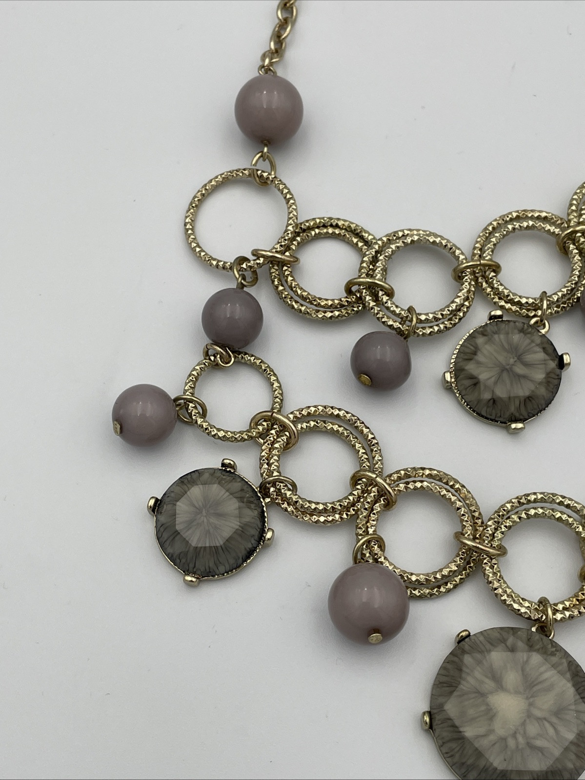 Vintage Unique Lavender Lucite, Facet statement Bib necklace