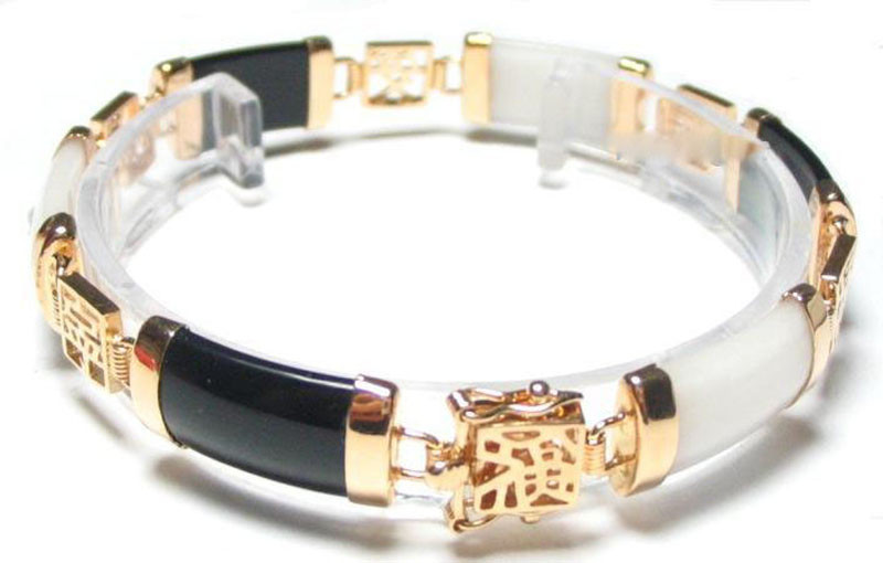 Jade Bracelet Fortune Women Lucky Bangle Plated Gemstone Jewelry Gifts Girls