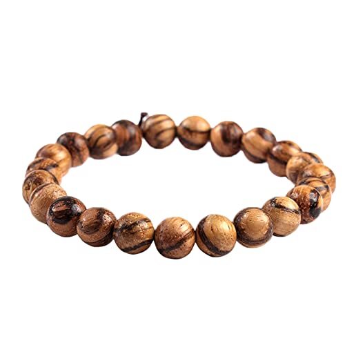 5Pcs Natural Wood Bracelets with Hematite Stone Cross Religious Tibetan A
