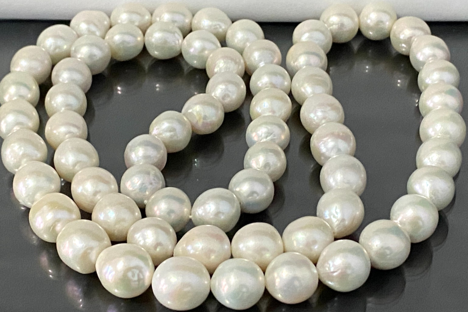 Large White Pearl Single-Strand Necklace 84cm Long 12 – 13mm