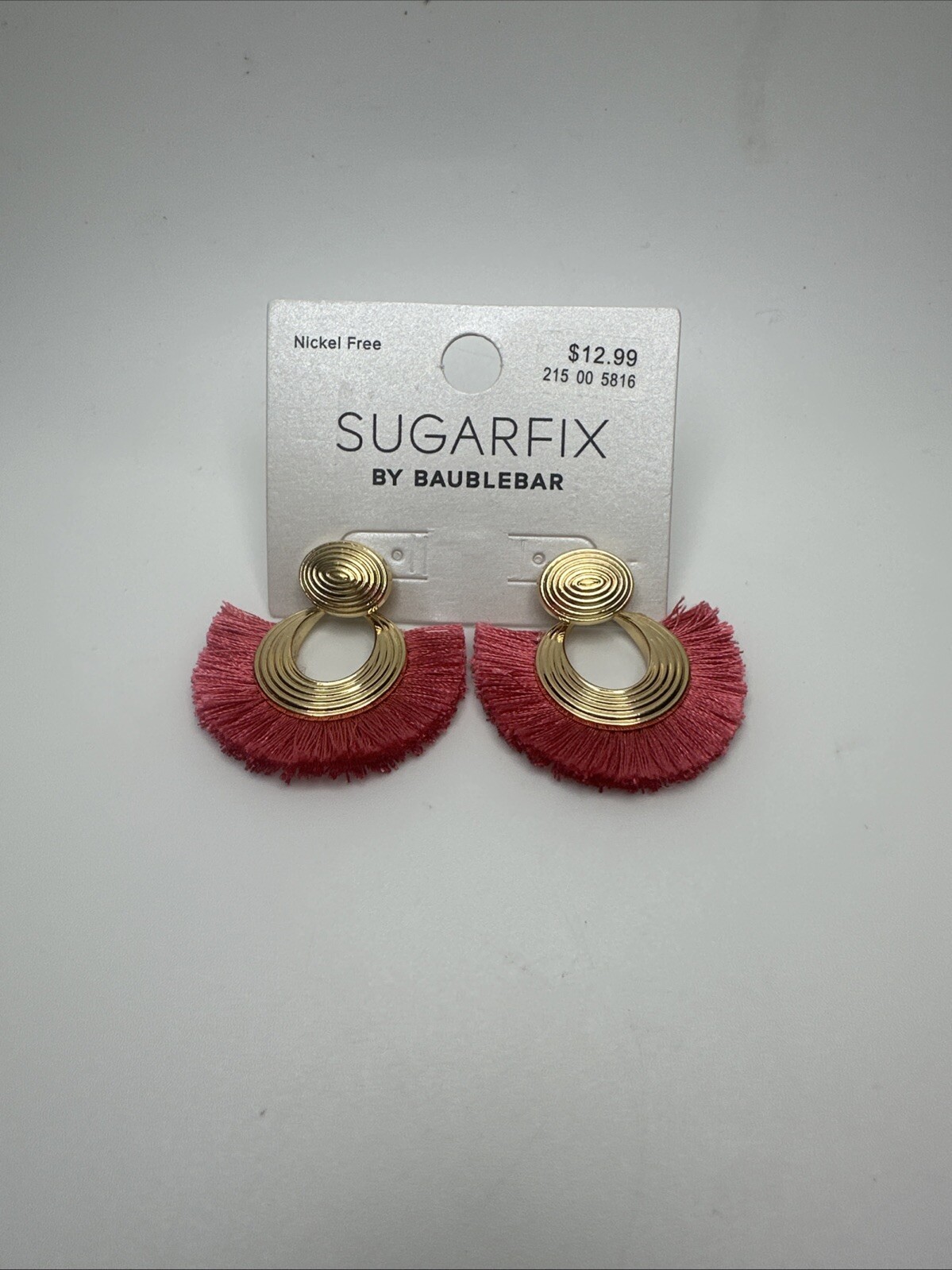 Sugarfix by Baublebar Pink Gold Tassle Earrings Nickle Free New