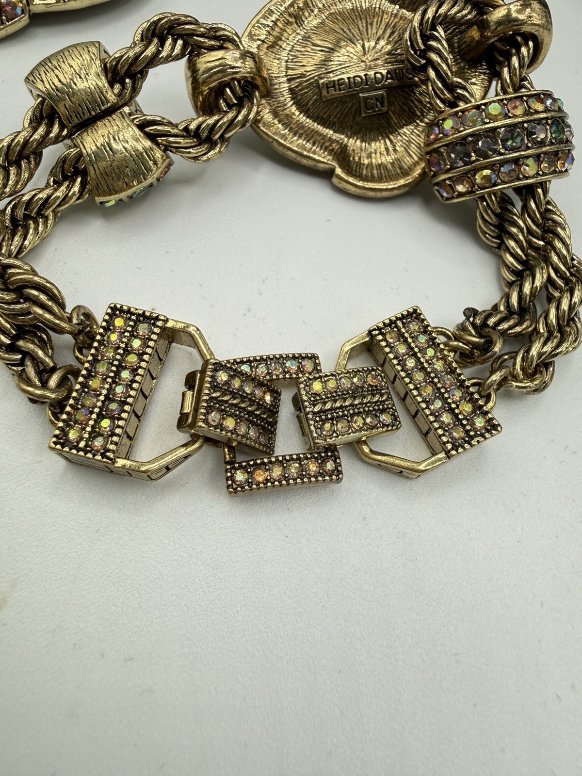 Heidi Daus Chain Of Events AURORA BOREALIS Necklace Bracelet Jewelry Set OF 2