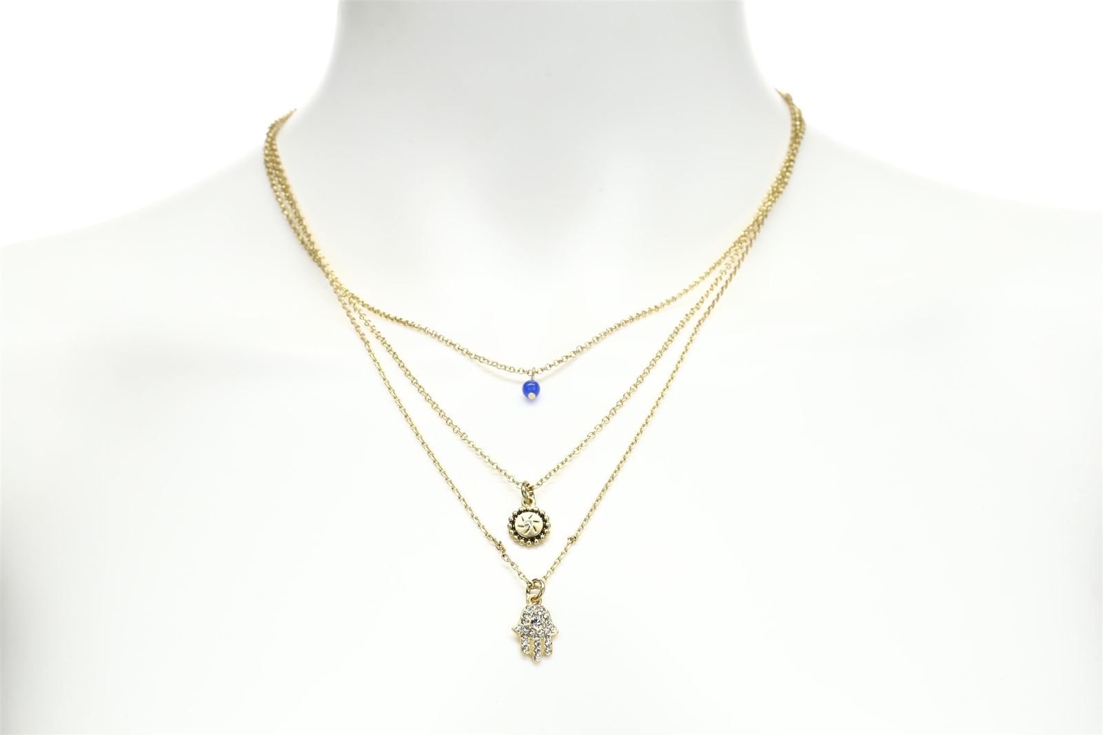 SEQUIN ‘Color Karma’ Triple Strand Pendant Necklace 142754